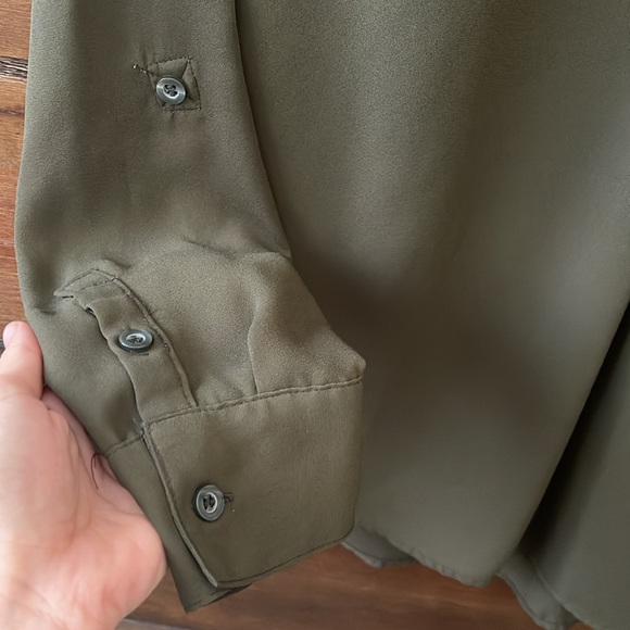 Size small, olive green, New York & Company Soho women’s blouse. - Picture 3 of 4